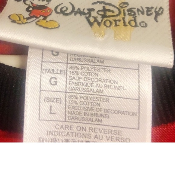 Disney World Mens Red Vintage Long Sleeve Baseball Jersey Size L - Picture 9 of 9